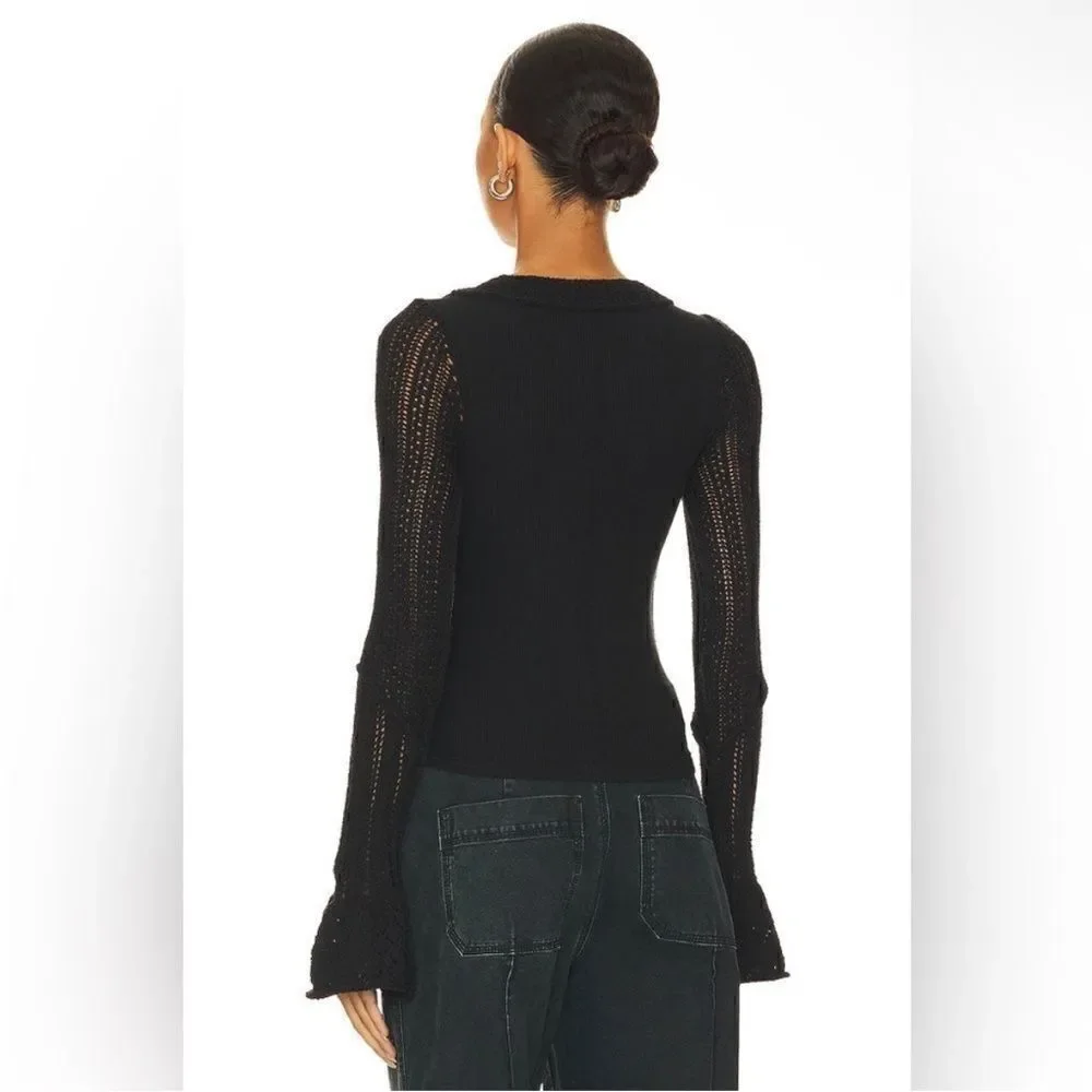 Free People NWT Cuffing Season Top in Black Size Large